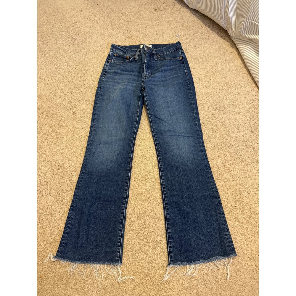 Madewell Mid-Rise Kick Out Crop Jeans - Size 26 - Medium Wash